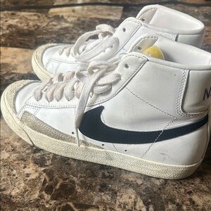 Nike White and Black High-Top Sneakers